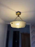 Art Deco Deckenlampe Glas Metall satiniert