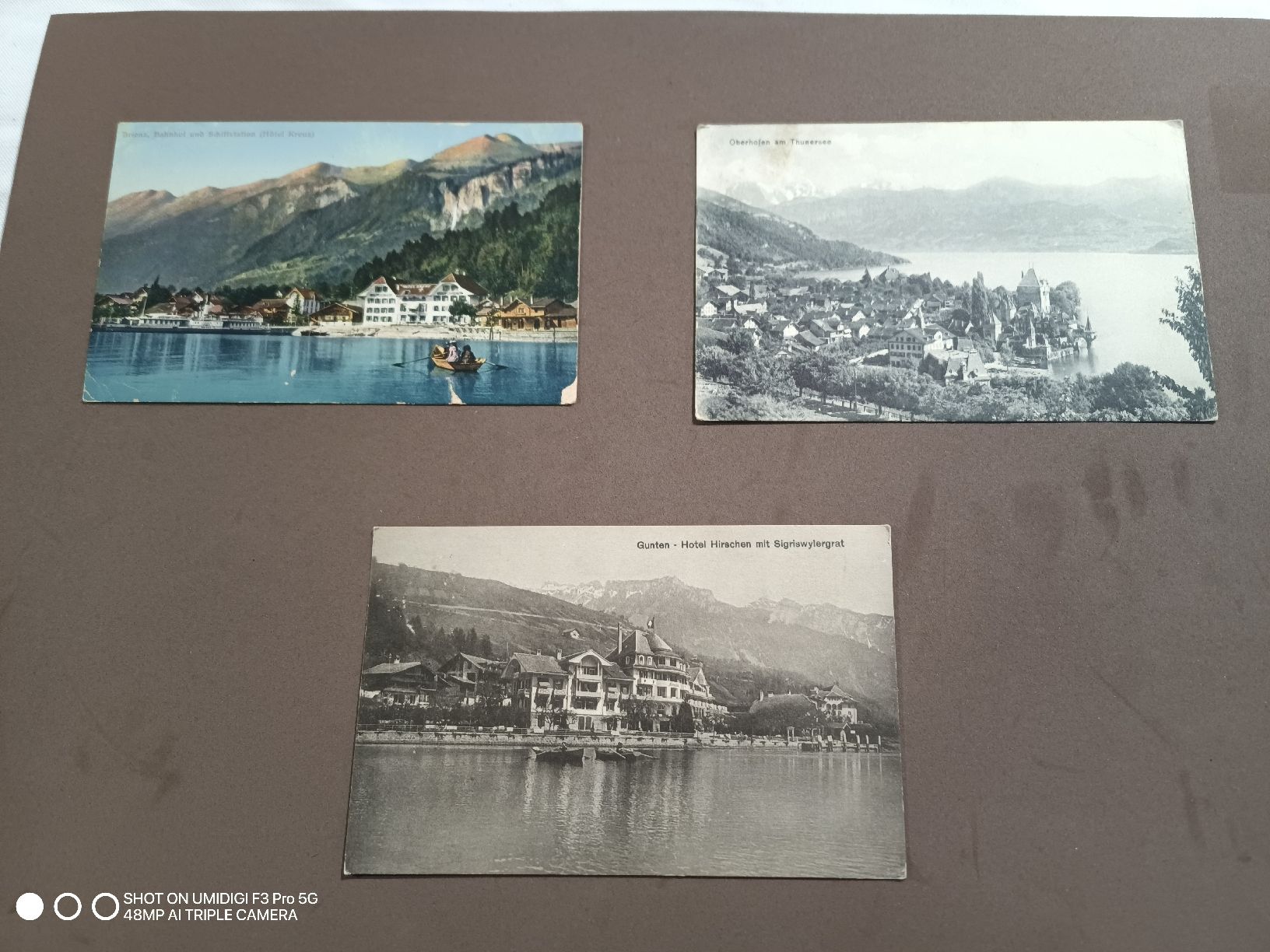 Cartoline postali: 3 Ansichtskarten Schweiz See Berge Berner Oberland Konvolut  – Usato da Aarwangen venduto da to-hirschi
