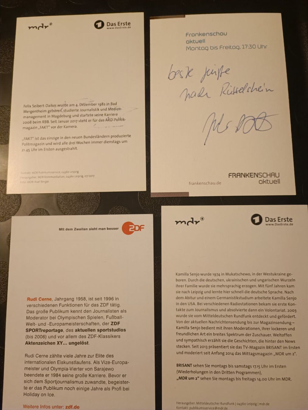 Autografi: TV Mix - 4 signierte Autogrammkarten - Set – Usato da Menziken venduto da Artographs 1