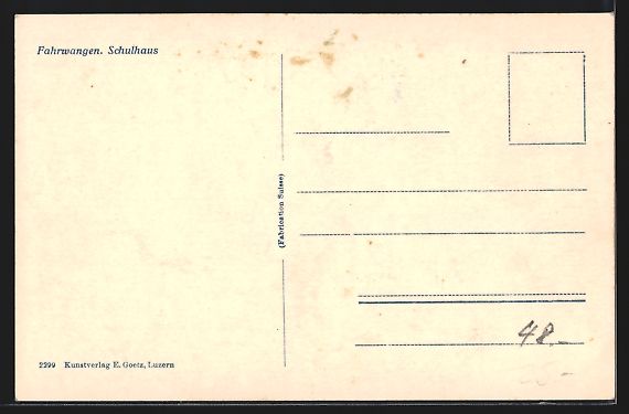 Cartoline postali: AK Fahrwangen, Schulhaus – Usato da Berlin venduto da bartko-reher 1