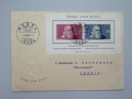 1948, Gedenkblock zur Int. Briefmarkenausstellung BASEL