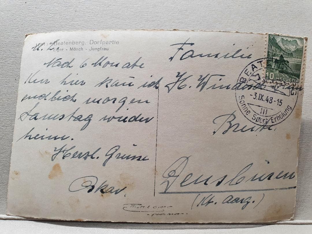 Cartoline postali: BEATENBERG  -  Dorfpartie  -  1948 – Usato da Delémont venduto da Domdom1 1