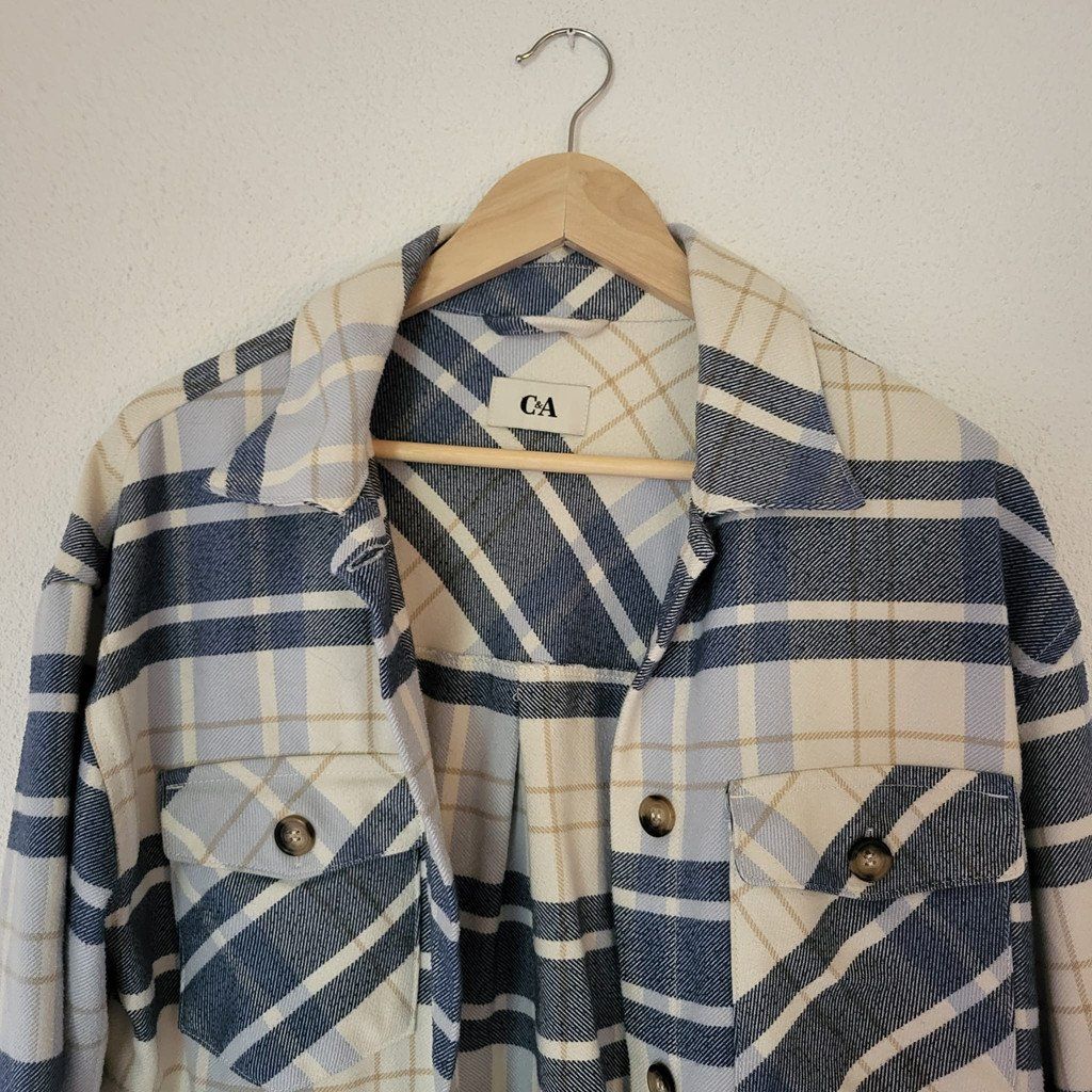 C&A Camicette: Karo-Hemd C&A blau-weiss Gr. 40 – Usato da Au SG venduto da SElena89 5