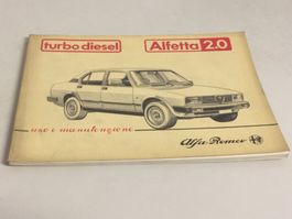 ALFA ROMEO ALFETTA 2.0 TURBO LIBRETTO USO MANUTENZIONE 10/81