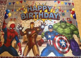 Marvel Happy Birthday Banner Stoff