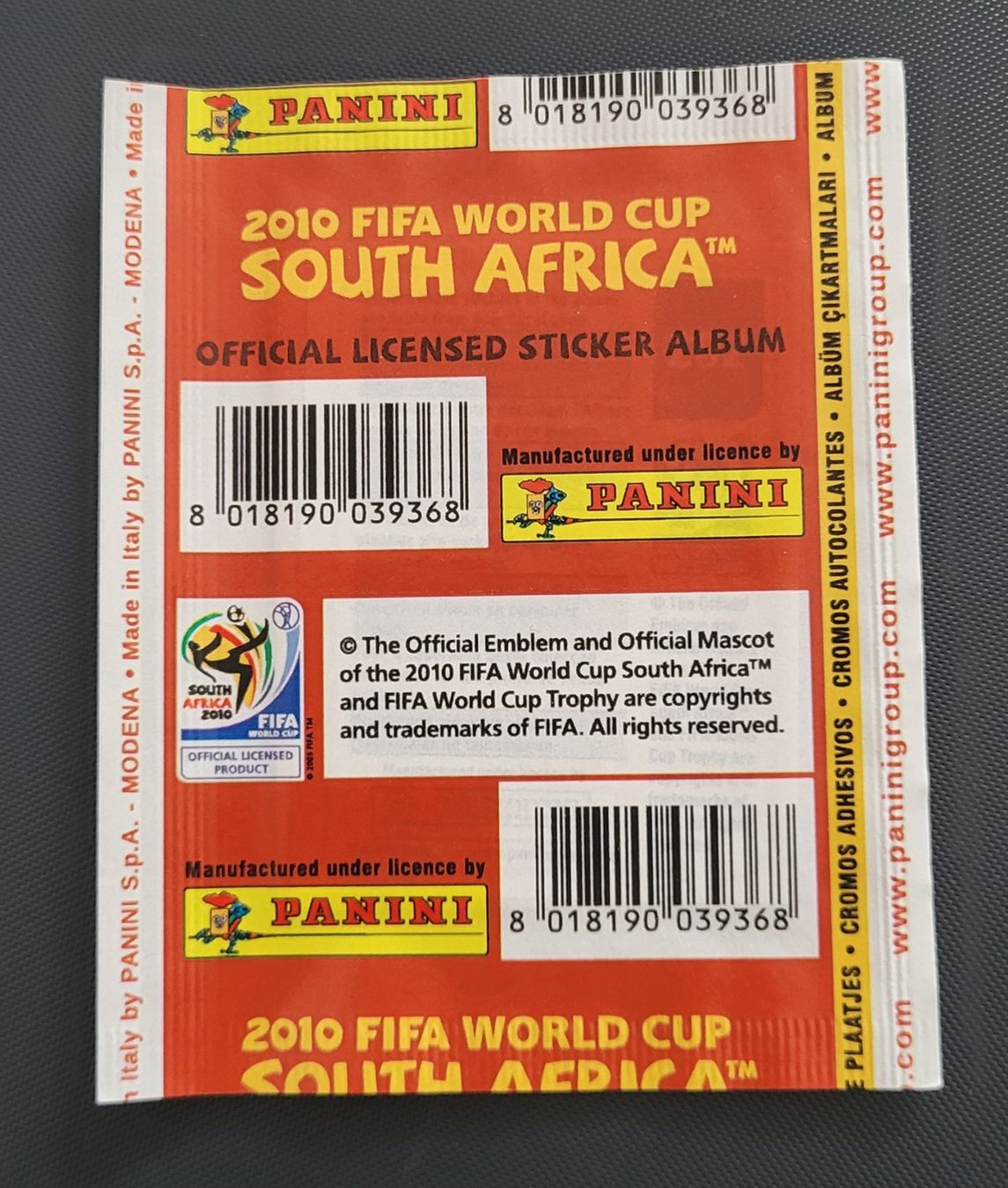 Panini Sammelbilder & Trading cards: WM 2010 Int. Version Tüte 1x – Gebraucht aus St Gallen von Stampsalshobby 1