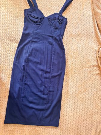Robe midi bleu marine – Neuve avec étiquette