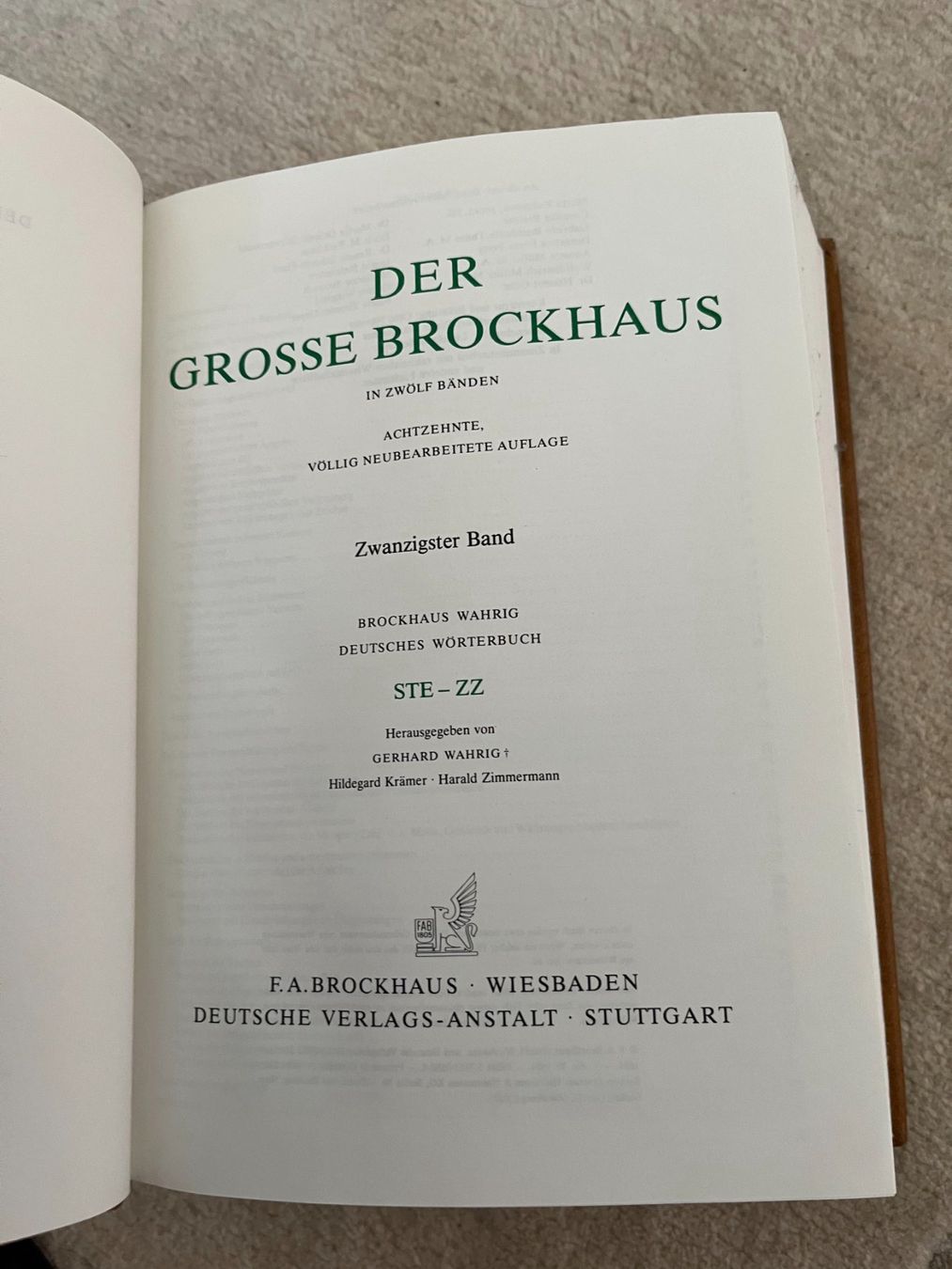 Libri: Der grosse Brockhaus Juniläumsedition 1977 Leder gebunden – Nuovo (secondo la descrizione) da Oberhofen TG venduto da hrvo66 7