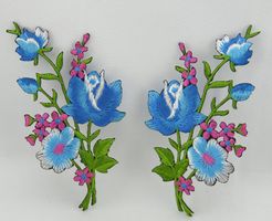 BLUMEN - Aufnäher - Aufbügler - Stickerei - 11,5x5,5cm
