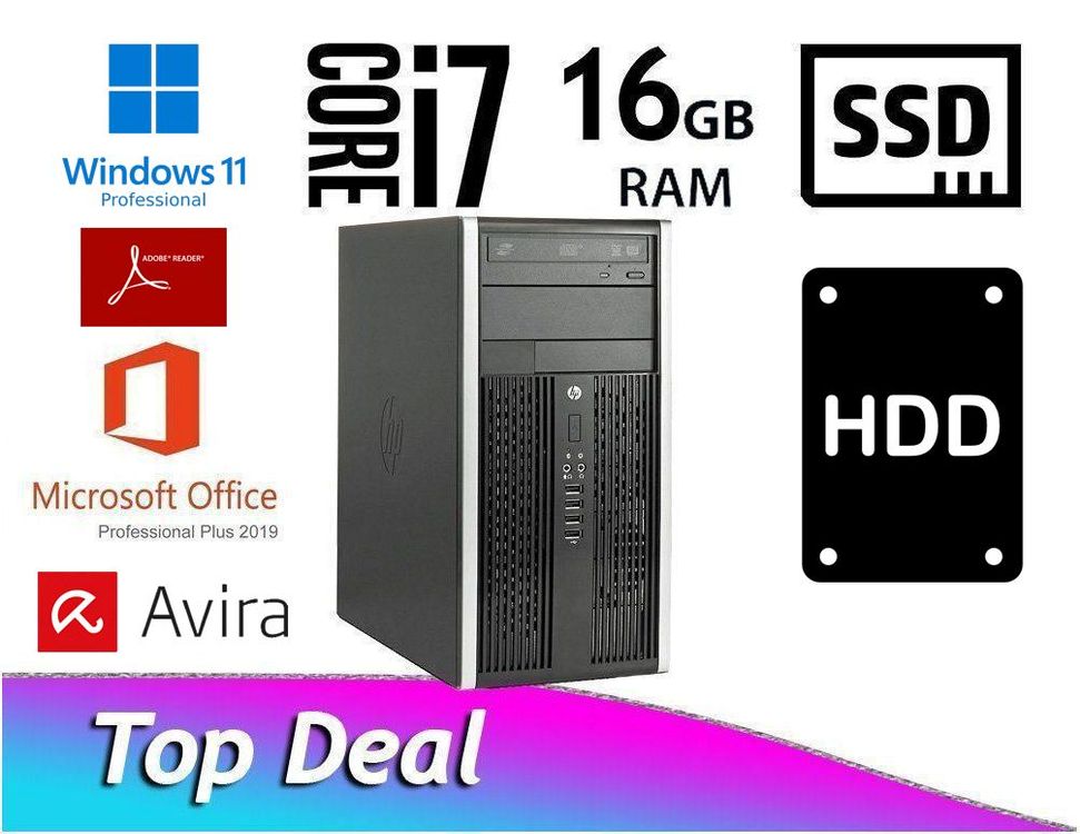 HP Microtower PC m. Win 11 & Office 2019 1