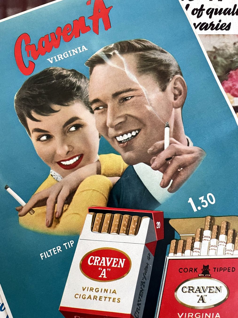 Foto & Immagini: Craven "A" Cigarettes - 3 alte Werbungen/Publicitéss 1937/58 – Usato da Savagnier venduto da Ne2065
