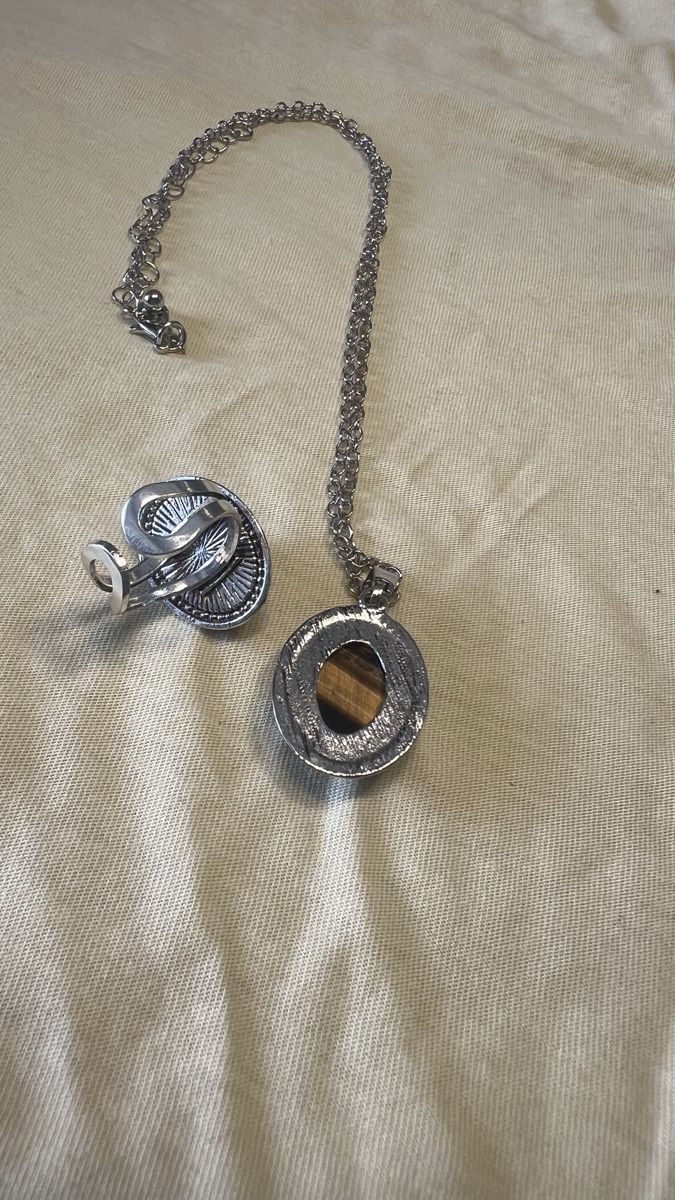 Altri gioielli: Tiger Eye Necklace Ring Set/Ring und Halskette echter Stein – Usato da Pratteln venduto da nt.geschenkshop 2