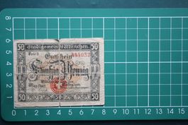 currency voucher germany münchen 50 pfennig 1918