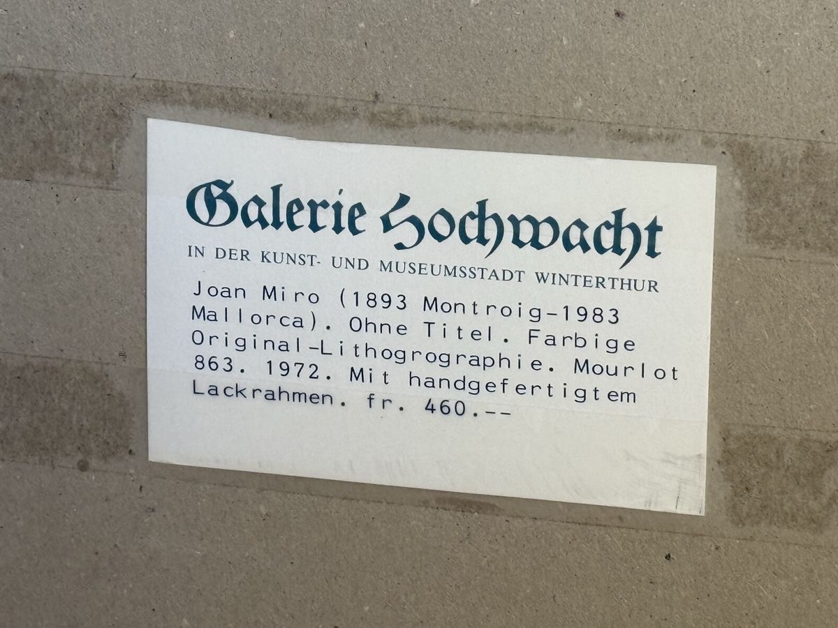 Grafiken & Lithographien: Joan Miró - Original Lithographie – Gebraucht aus Zürich von chr_xq6g 5