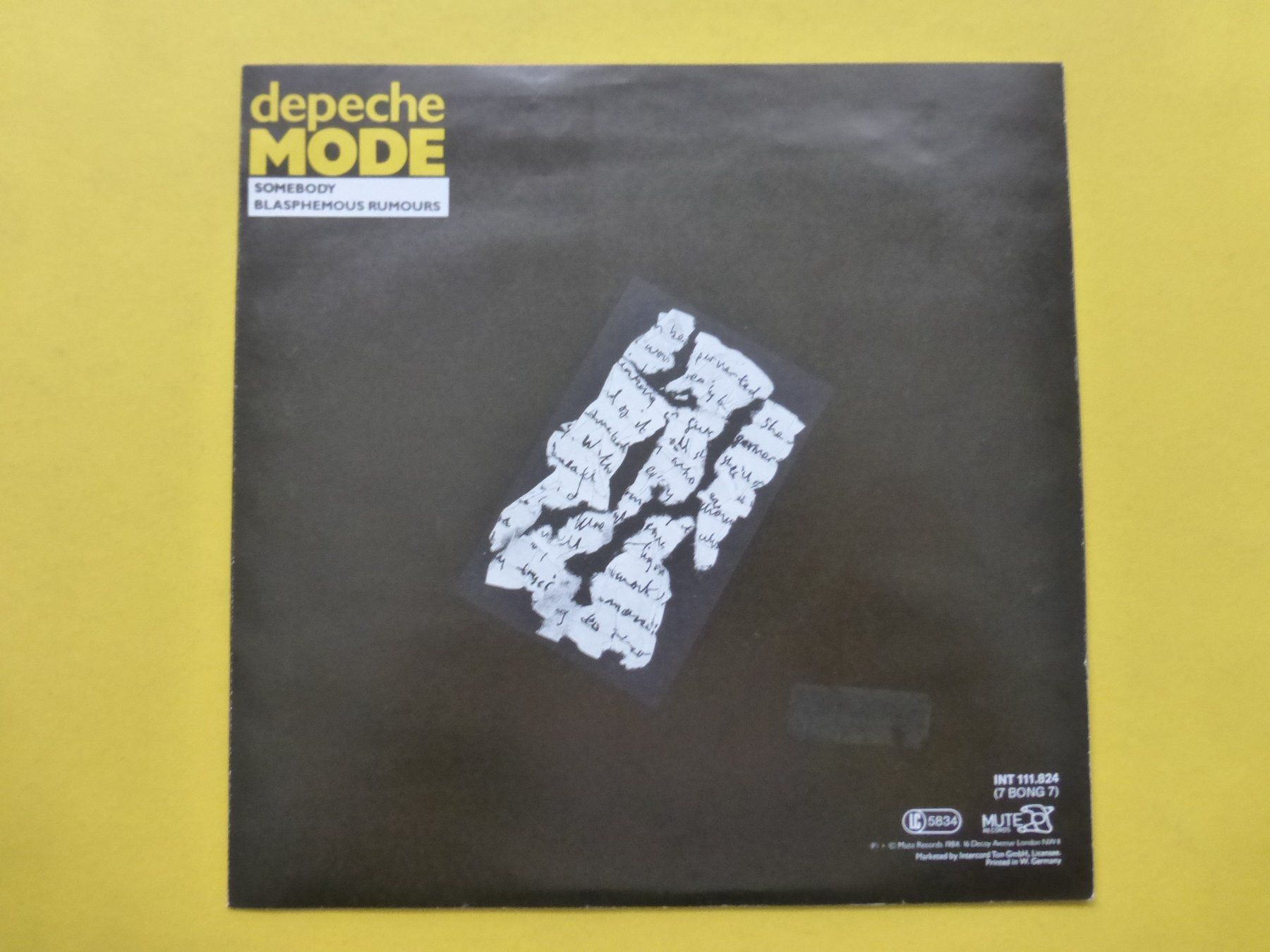 Schallplatten: Depeche Mode – Blasphemous Rumours / Somebody – Gebraucht aus Zürich von Swiss57 1