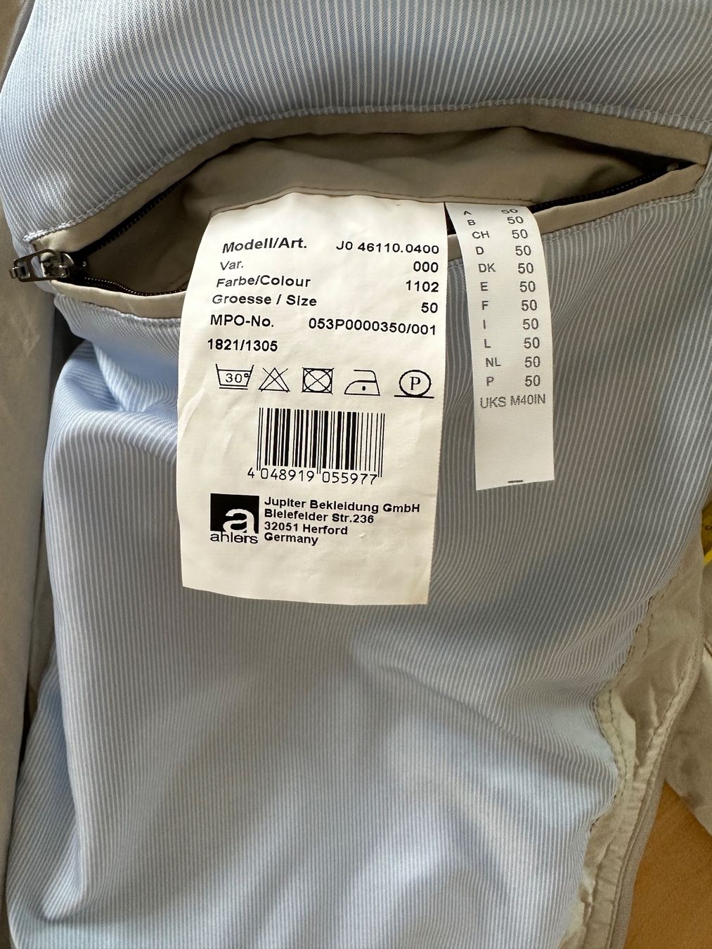 Jupiter Giacche: Herren Übergangsjacke Jupiter Gr.50 – Usato da Rothenburg venduto da wer_g9fd 6