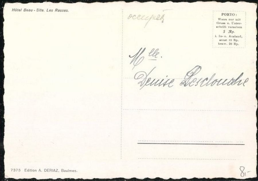 Les Rasses (Bullet), Hôtel Beau-Site, vers 1950 (Gebraucht) in ...