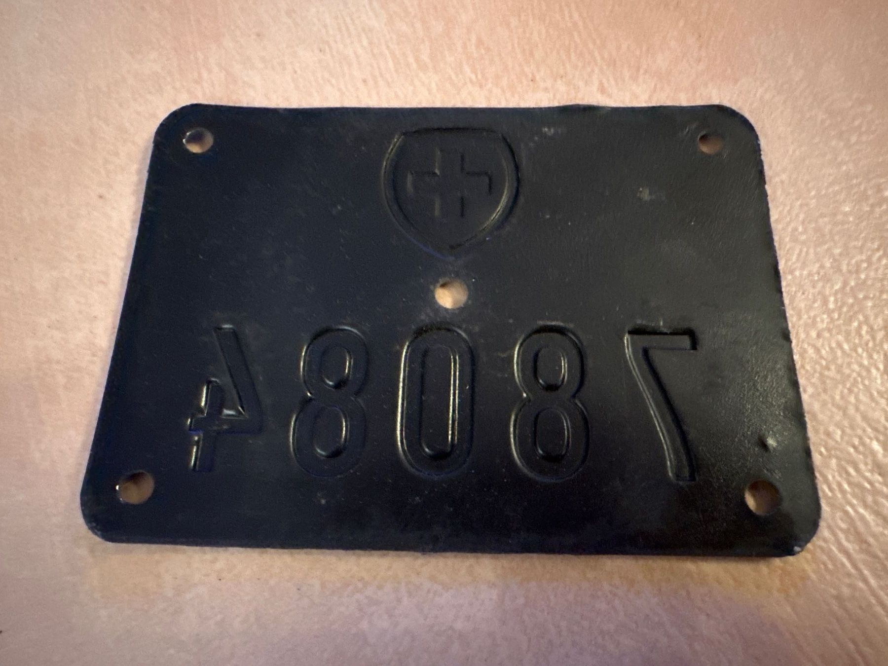 Schweizer Armee Insegne: Alte Schweizer Militär-Velonummer 78084 – Usato da Steffisburg venduto da WerkstattMaster 1