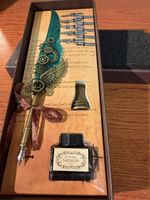 Stylo plume d'art médiéval, encre et plumes neuves!
