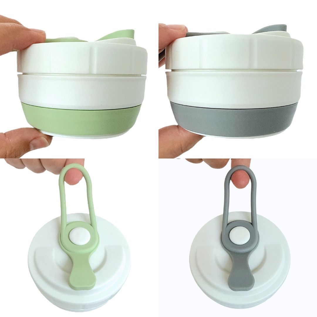 Tazze: NEW UNUSED 2pcs Folding Silicone Cups in Mint & Gray – Nuovo (secondo la descrizione) da Bogis-Bossey venduto da aye_jy77 1