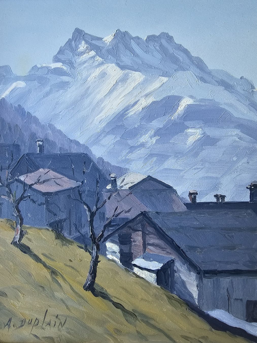 Gemälde: ALBERT DUPLAIN SUPERBE TABLEAU DENT DU MIDI HUILE SUR TOILE – Gebraucht aus etoy von rerram2007 1