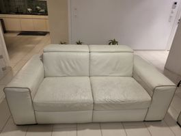 2 Natuzzi Ledersofas in weissem Echtleder - günstig