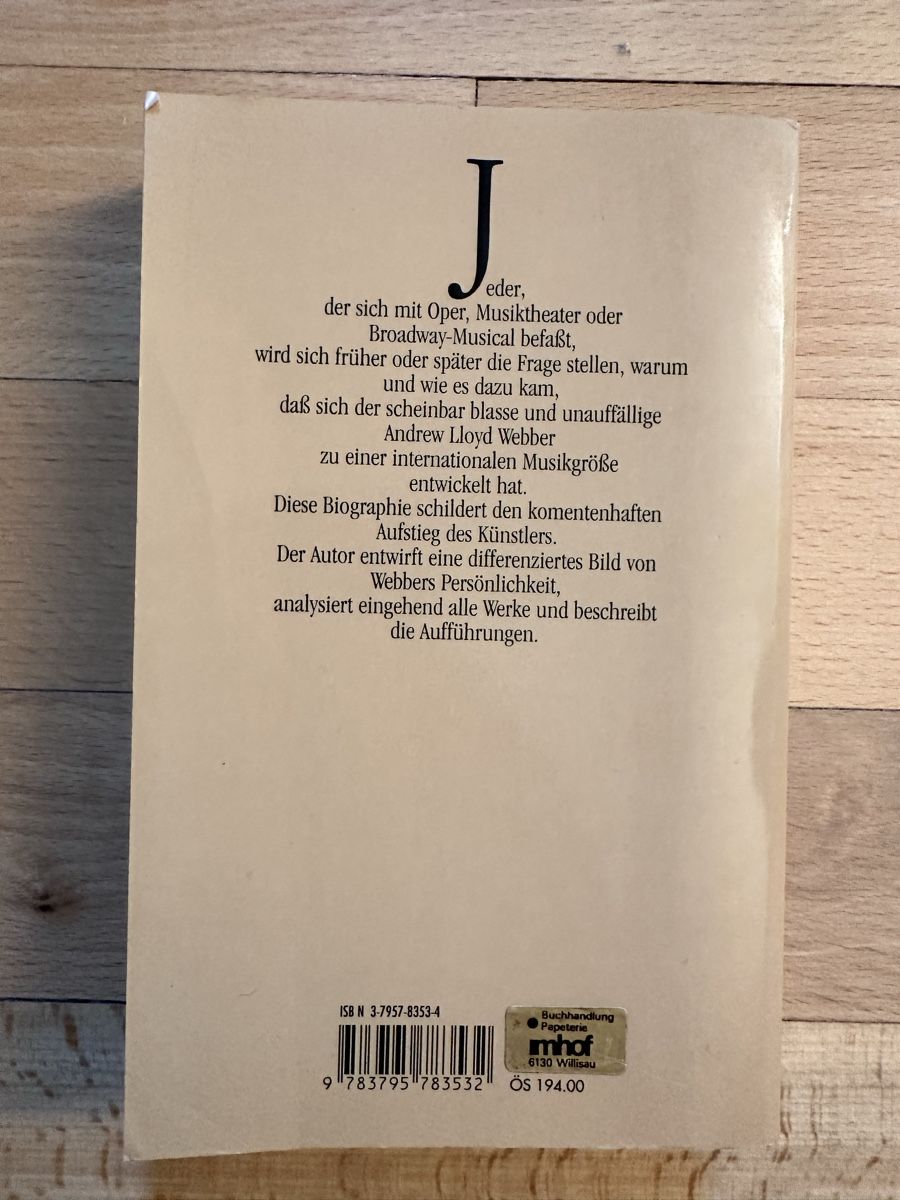 Libri: Andrew Lloyd Webber – Biografie - Buch – Usato da Zofingen venduto da SwissMercator 1