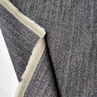 Merino 50% Leinen 50% gewoben 1.70x1.50 Fishbone nero bianco