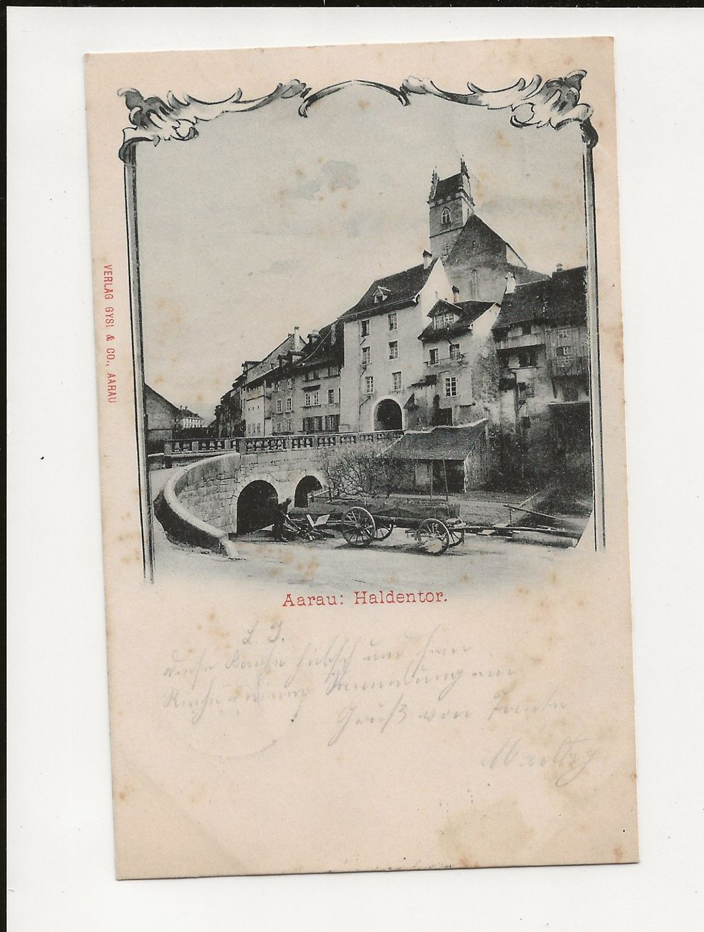 Cartoline postali: AK 1902 Aarau -  Haldentor - mit Arbeiter – Usato da Greifensee venduto da 315WDO