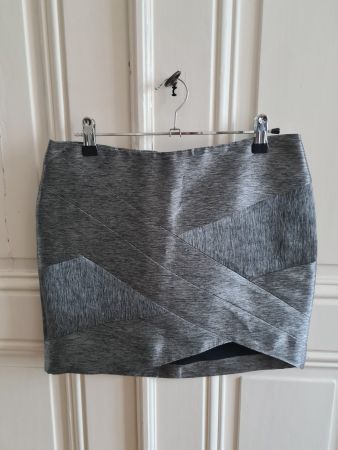 Jupe IRO gris argent métallisé - T36