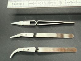 Set mit 4 Pinzetten mit Keramik Spitzen bis 1300° C
