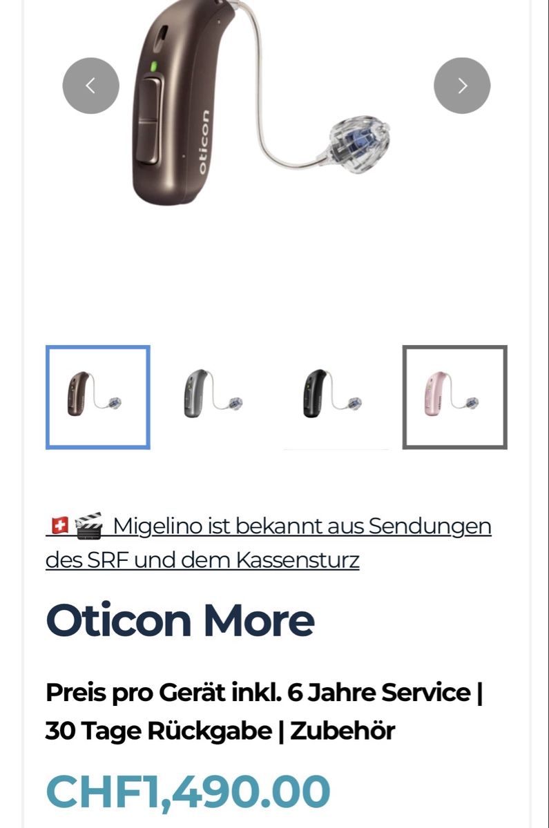 Oticon Medizinische Geräte: Oticon More 3 – Gebraucht aus Monte Carasso von Mi3Or 7