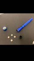 Taschenlampe LED blau Aluminium neu mit Batterien