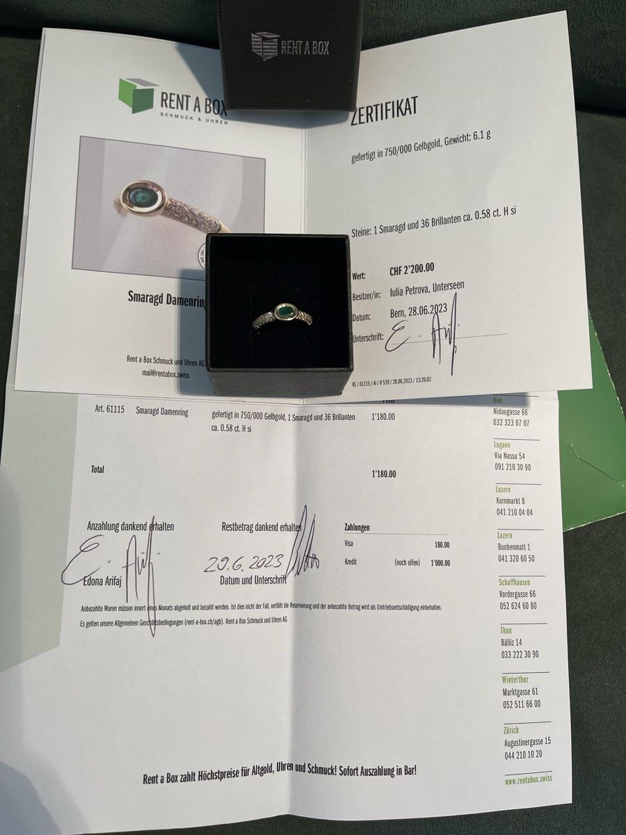 Anelli: Smaragd damenring mit diamanten – Usato da Bern venduto da UA_dream 1