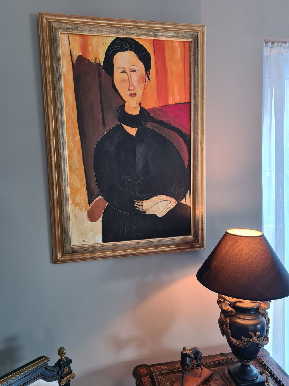 Dipinti: Grosses Portrait Gemälde n. Amadeo Modigliani – Usato da Rotkreuz venduto da Dobermann5 1