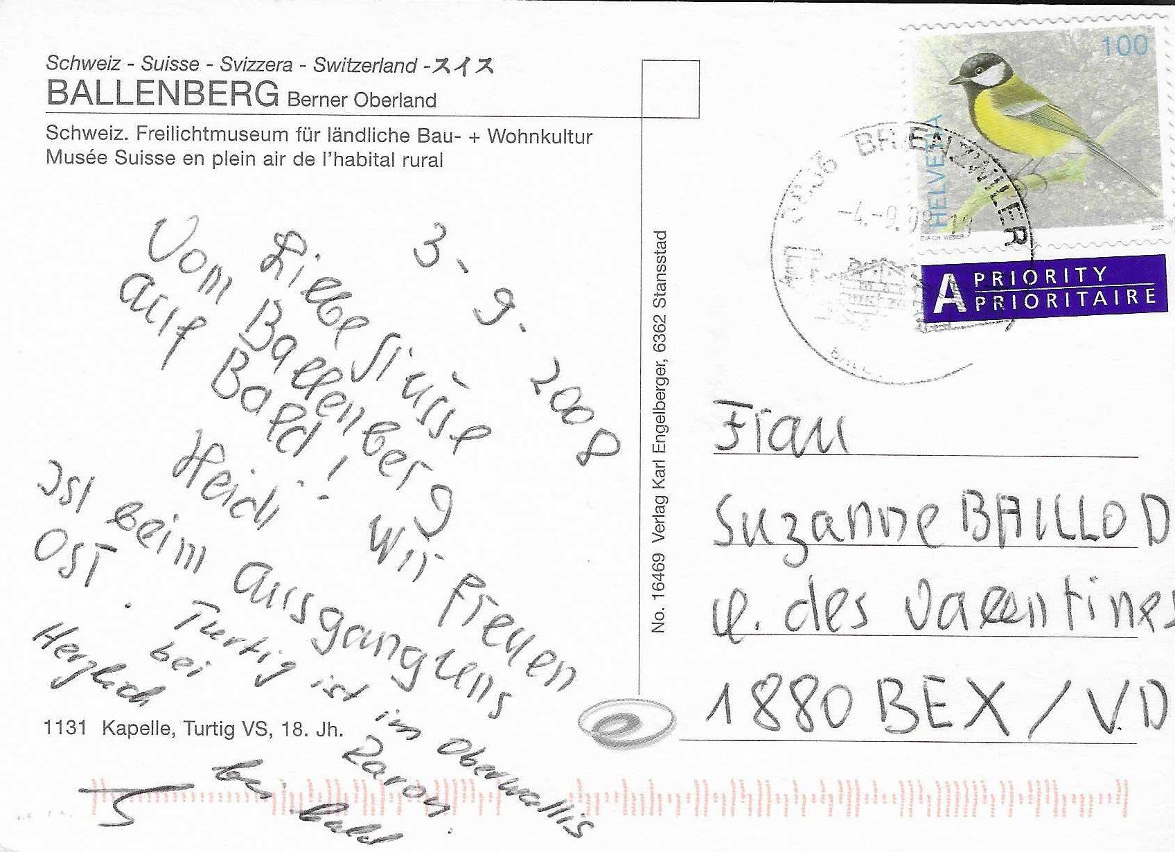Cartoline postali: Ballenberg Kirche Turtig BE – Usato da Rothrist venduto da Stranglehold 1