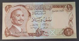 1/2 DINAR / JORDANIEN ND (1985-89) (BANKFRISCH)