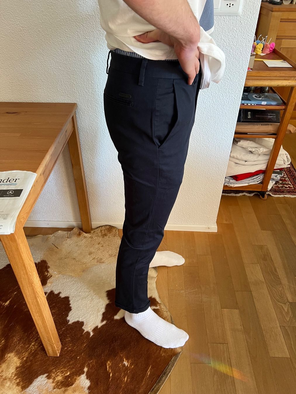 Pantaloni: Hose Männer elegant dunkelblau – Nuovo (secondo la descrizione) da Turbenthal venduto da san_bz9c 1