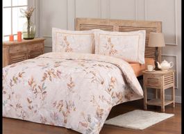 Parure de lit en coton 100% (drap+housse de couette +2taies)