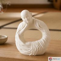 Meditating Monk Sculpture -Serene Zen Figurine - 3D Printed