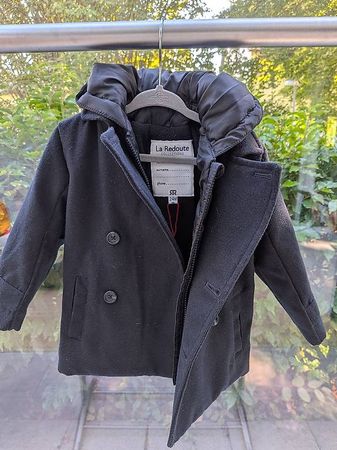 La Redoute Kinder-Wollmantel schwarz Gr. 86 / 24 Monate