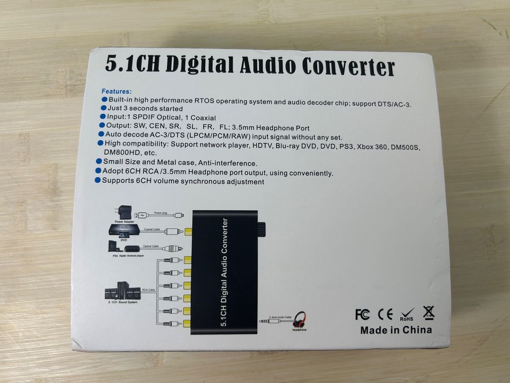5.1CH Digital Audio Konverter Dolby DTS Sound neuwertig 5