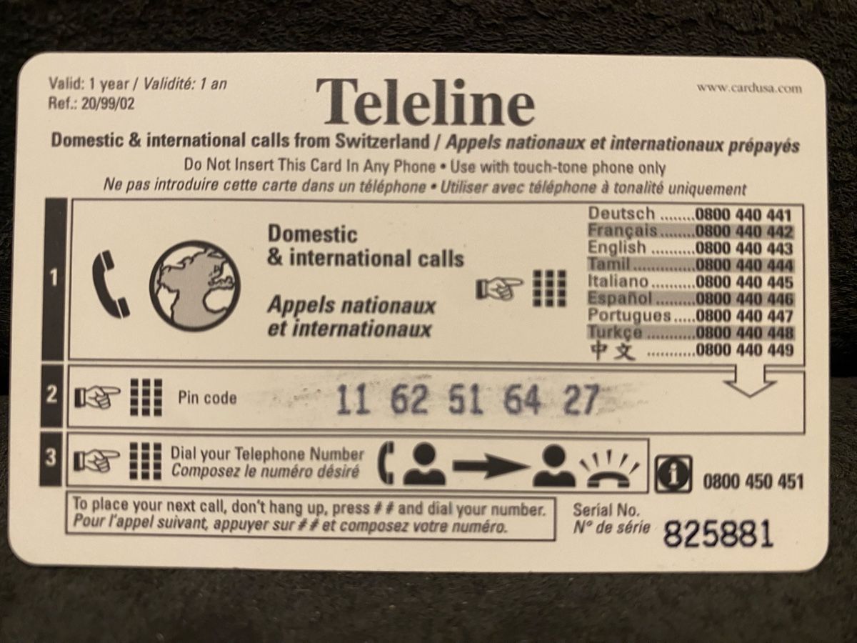 Telefon- & Taxkarten: Teleline – Gebraucht aus Lausanne von babacard10 1