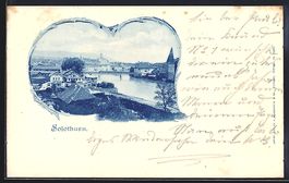 AK Solothurn, Ortsansicht mit Brücke