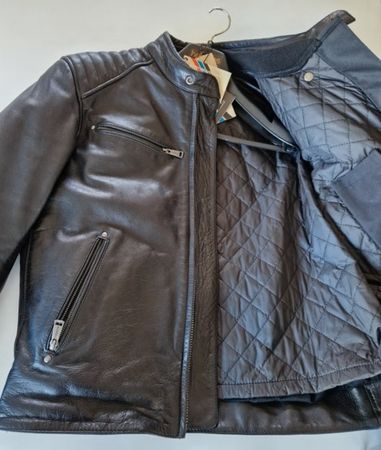 Veste moto Helstons cuir noir état neuf taille XL