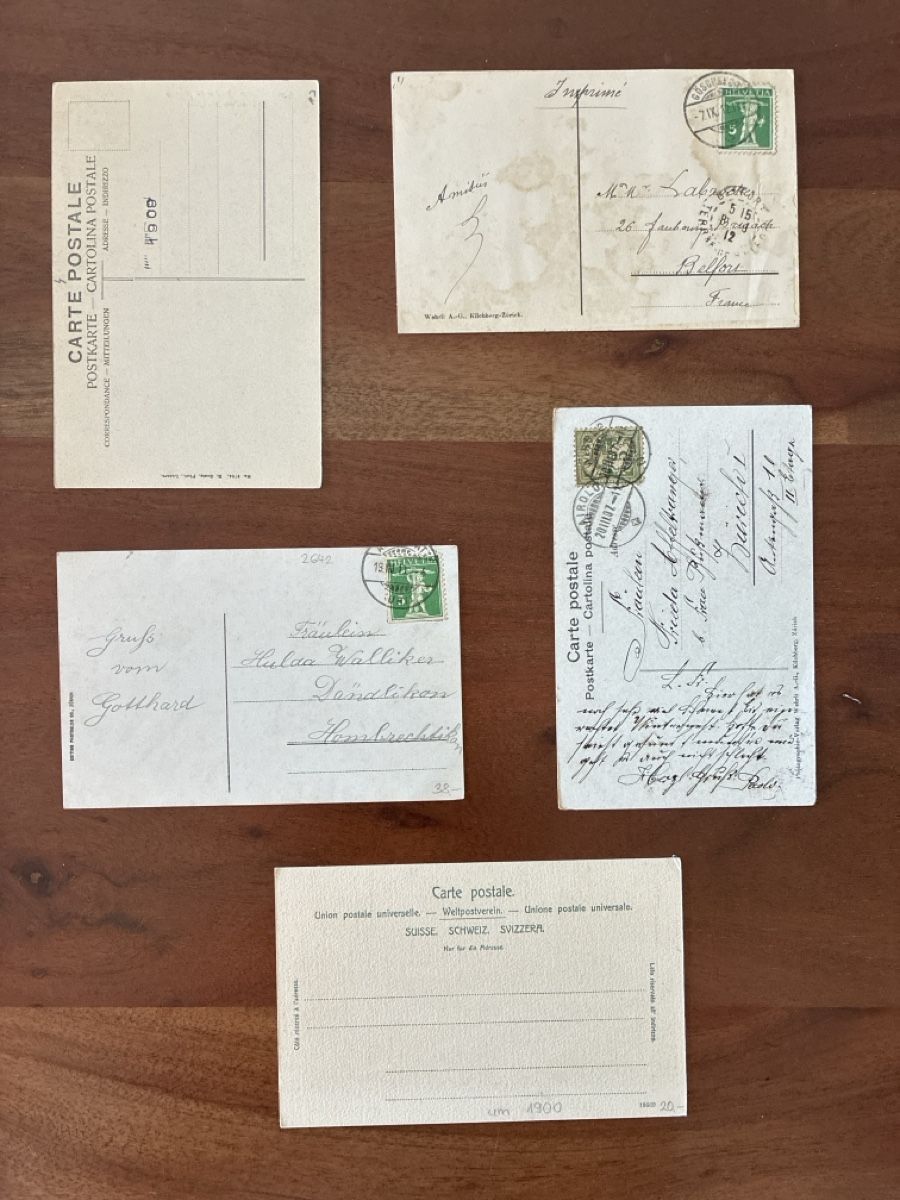Cartoline postali: 10 Ansichtskarten Schweiz von der Gotthardbahn – Usato da Oftringen venduto da Cla.vD.74 1