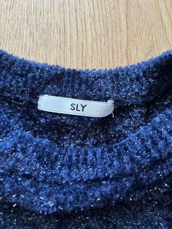 Glitzer Pullover dunkelblau SLY 
