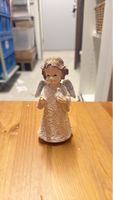 Deko-Figur Engel mit Taube weiss gold neuwertig