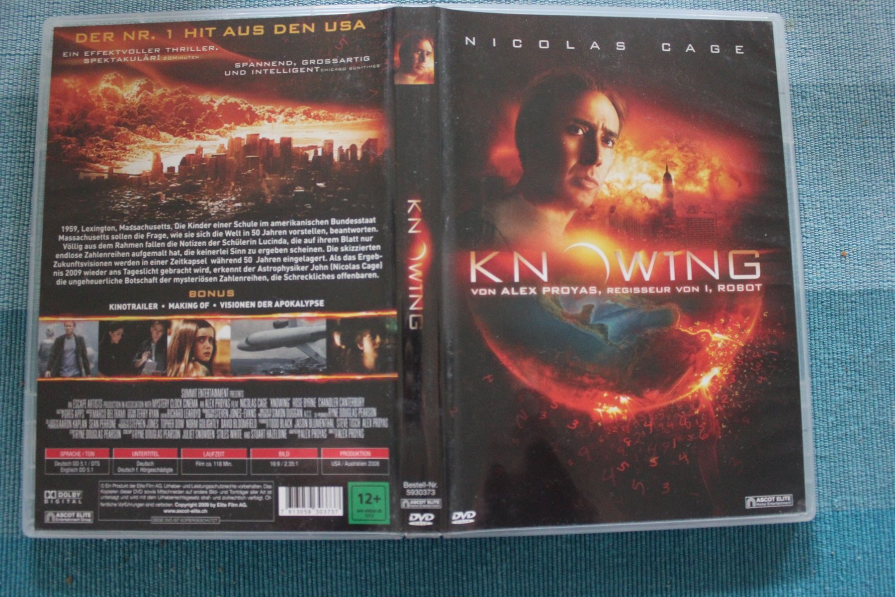Tutti i DVDs: Knowing mit Nicolas Cage DVD (628) – Usato da Geroldswil venduto da Schlumpfine1973