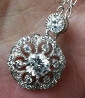 Collier argent avec diamant de moissanite de 0,5 ct certifié